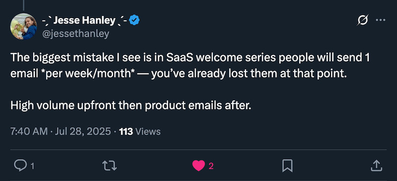 jesse hanley founder of bento says you need to send a lot more onboarding emails